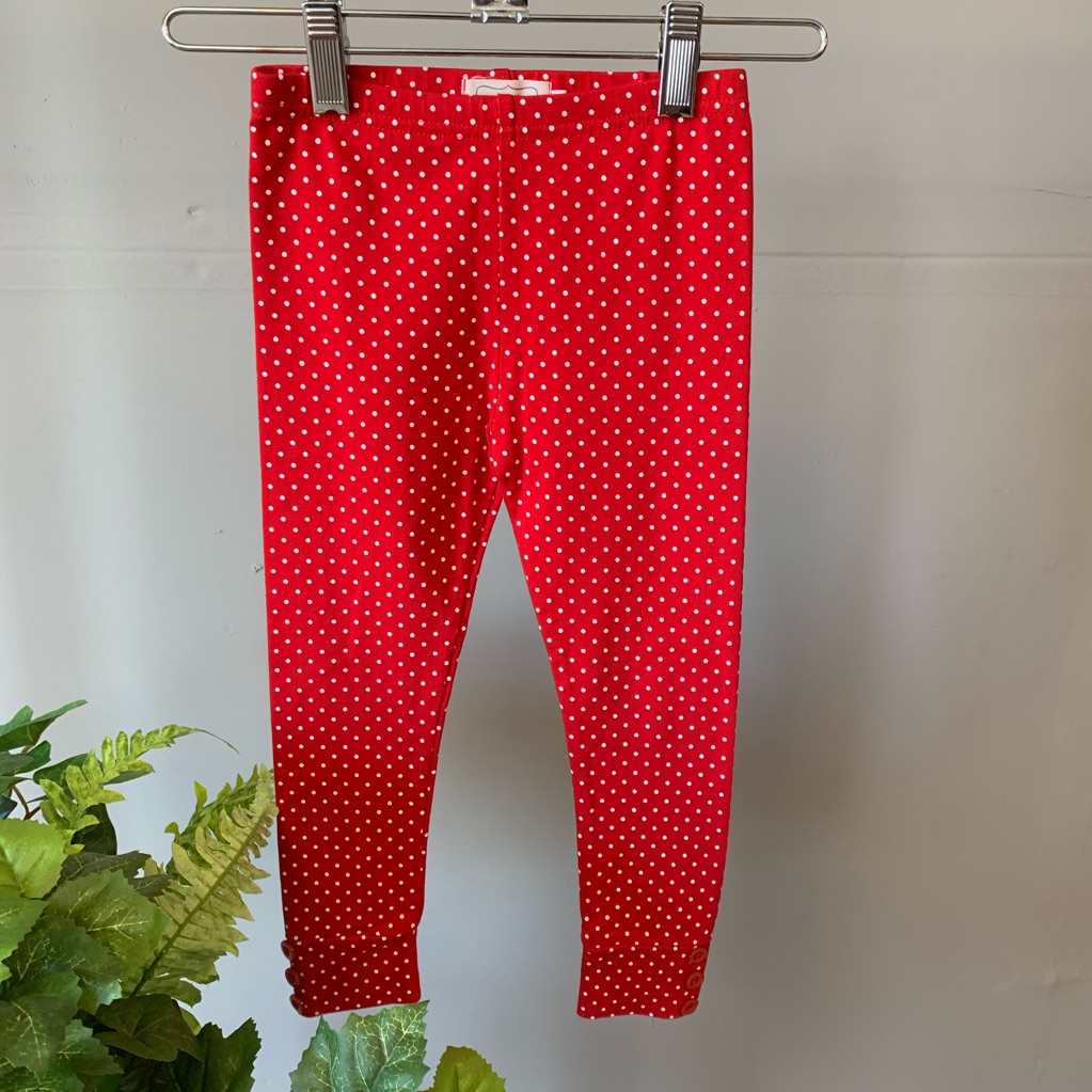 Pearls & Piggytails Red Polka Dot Leggings